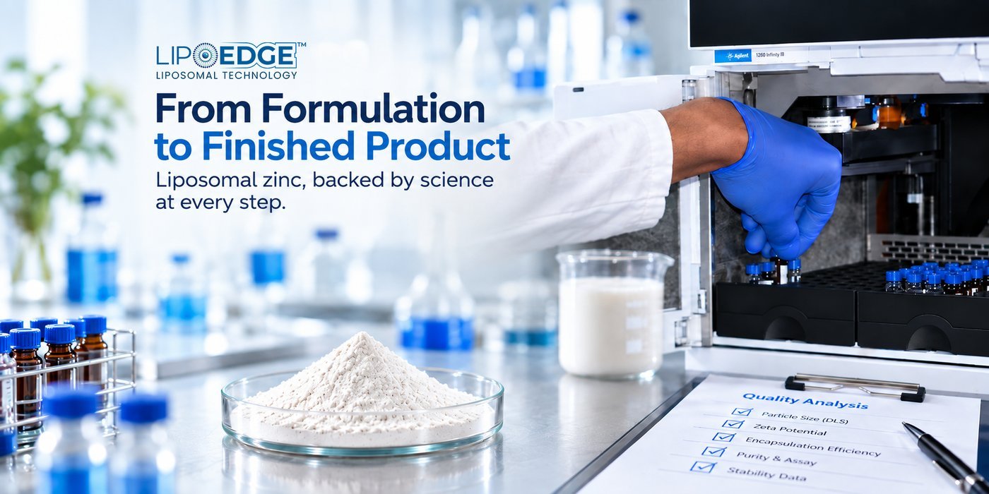 Liposomal Zinc formulation and quality analysis from formulation to finished product using LipoEdge Technology