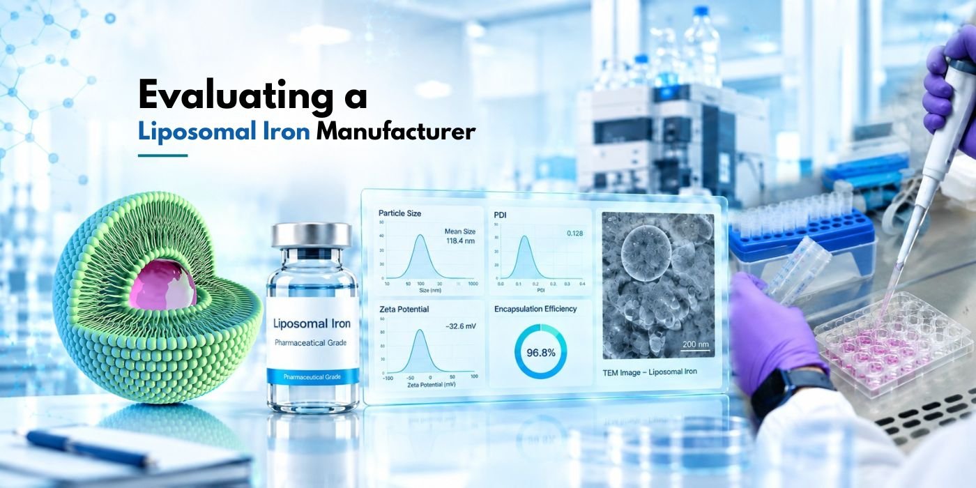 Liposomal Iron manufacturer evaluation with particle size, zeta potential and encapsulation efficiency data