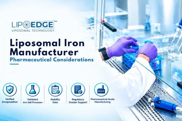 Liposomal Iron manufacturer offering pharmaceutical-grade manufacturing, validated iron salt processes, stability data and regulatory support.