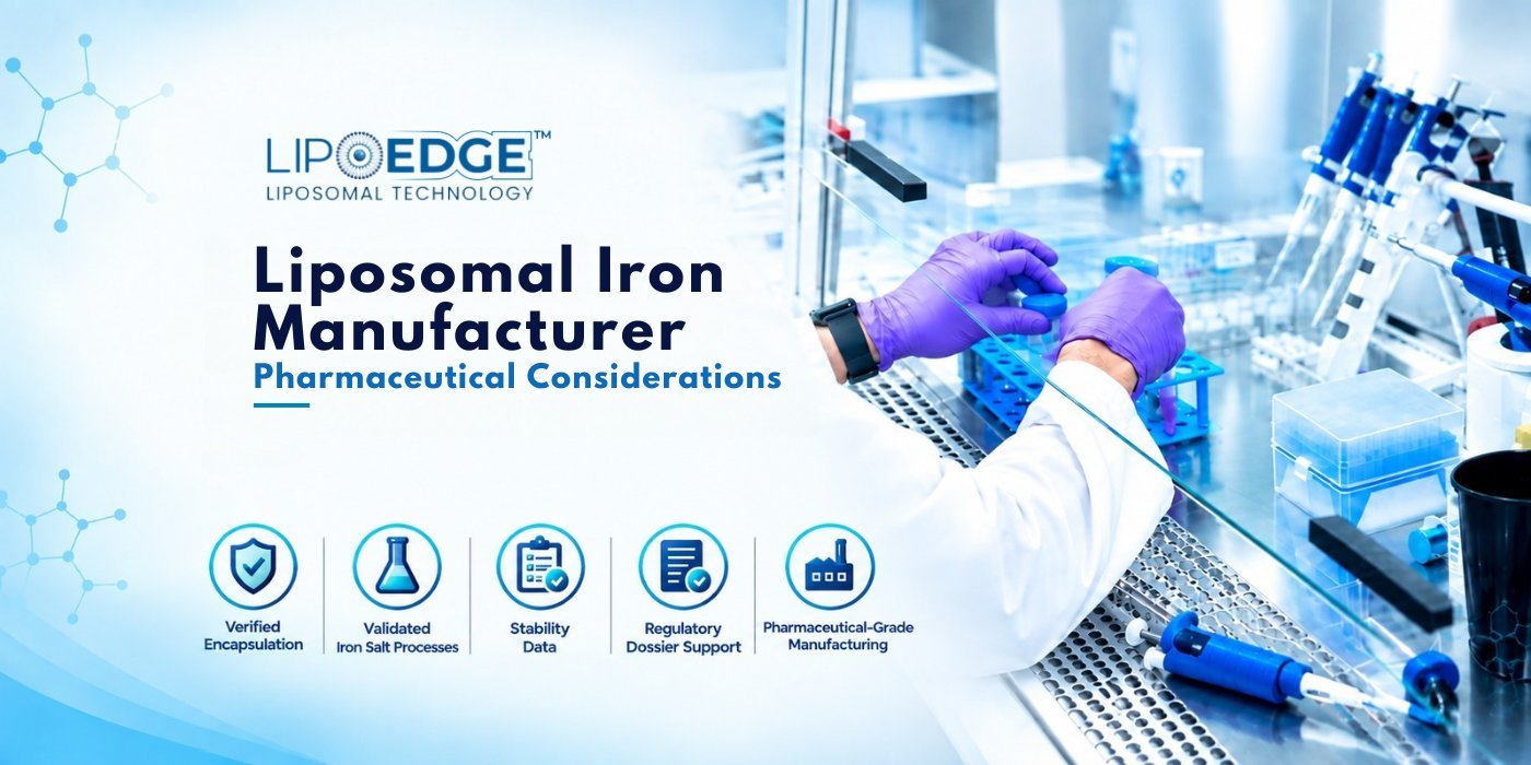 Liposomal Iron manufacturer offering pharmaceutical-grade manufacturing, validated iron salt processes, stability data and regulatory support.