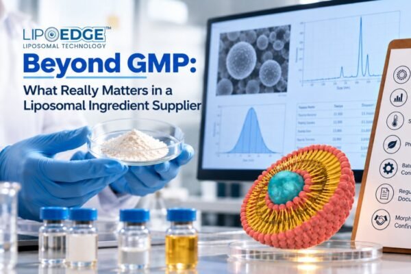 Evaluating liposomal ingredient quality through characterization, stability and batch consistency
